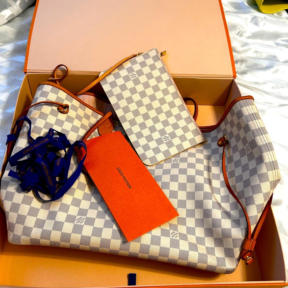 💎✨BEAUTIFUL✨💎Authentic Louis Vuitton Neverfull Monogram GM Canvas Azure Tote